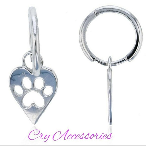 Paw Print Earrings - Picture 2 of 2